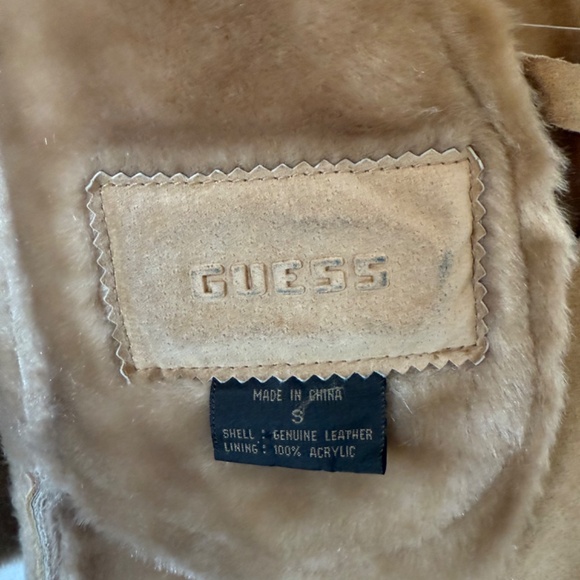 Vintage Guess leather Jacket fur collar - Picture 5 of 9
